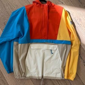 Teddy Fresh jacket windbreaker Men’s Large multi color 1/2 zip nylon